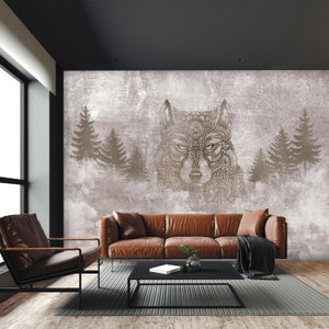 Fotobehang - Wolf mandala