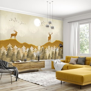 Fotobehang - Herten, collage