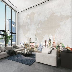 Fotobehang - Wereldkaart in beton