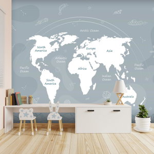 Fotobehang - Wereldkaart voor kinderen