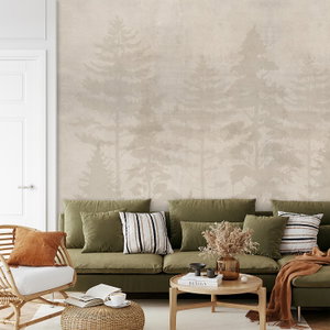 Fotobehang - Beige bos in beton