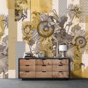 Fototapete - Sonnenblume mit Texturen