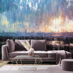 Fotobehang - Zonsondergang, abstract schilderij