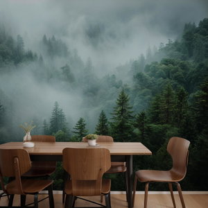 Fotobehang - Bos in de mist II