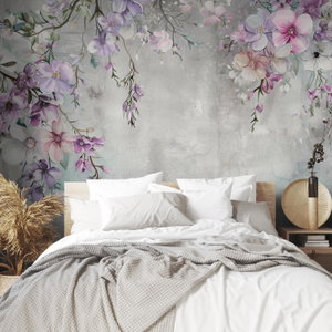 Fotobehang - Muur met bloemen II