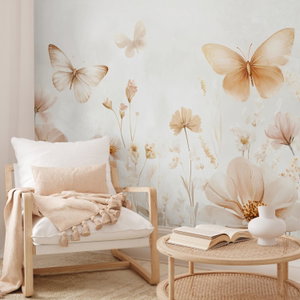 Fotobehang - Bloemen in pastelkleuren (2)