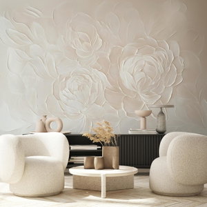 Fototapete - Elegante Beige Blumen (2)