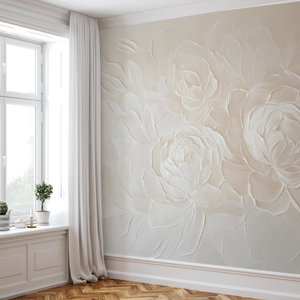 Fototapete - Elegante Beige Blumen (3)