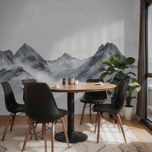 Fotobehang - Zwart-witte bergen