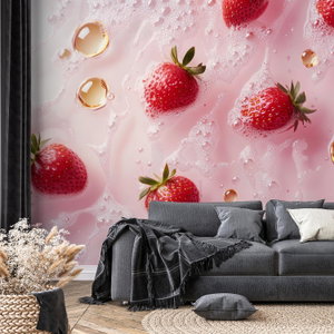Fototapete - Erdbeeren in Blasen