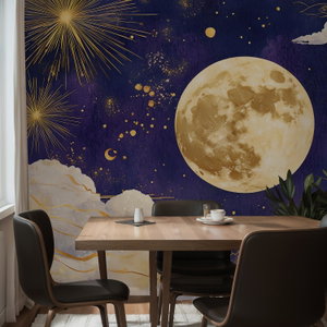 Fotobehang - Volle maan aan de hemel (2)