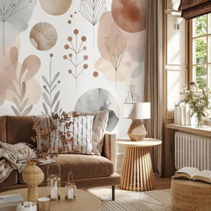 Fotobehang - Beige planten (2)