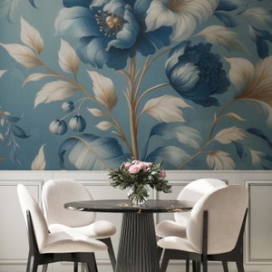 Fotobehang - Bloemen in blauw