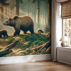 Fotobehang - Beren in het bos