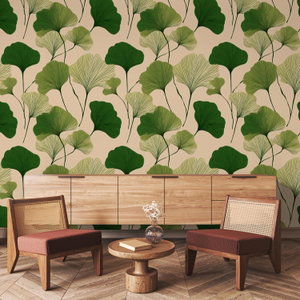 Fotobehang - Ginkgo groene bladeren