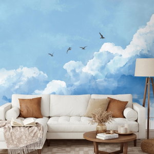 Fotobehang - Vogels in de wolken