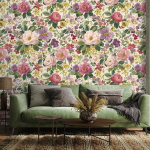 Fotobehang - Beschilderd bloemenpatroon